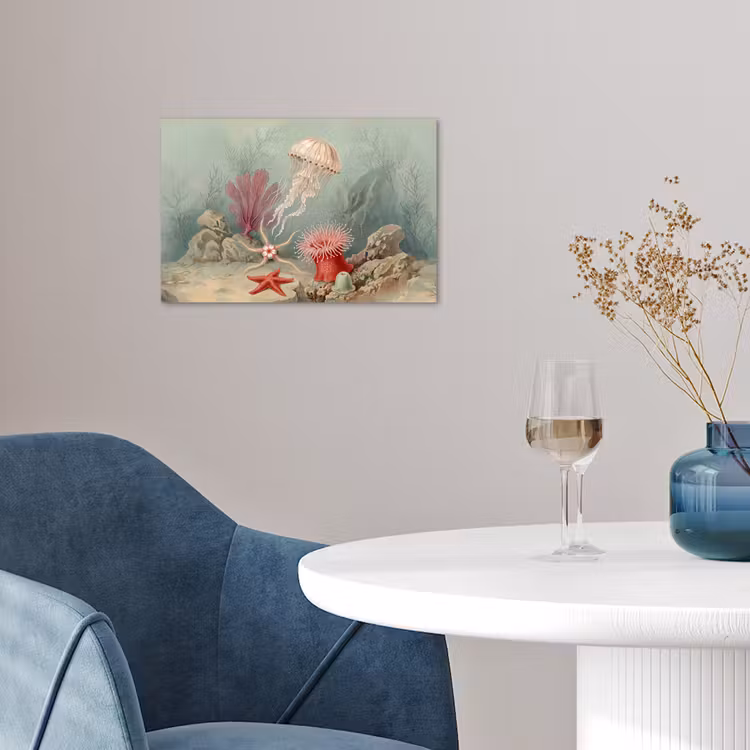 Zeeleven - Kwal - Onderwater - Illustratie - Beige poster papier klein -sfeer3