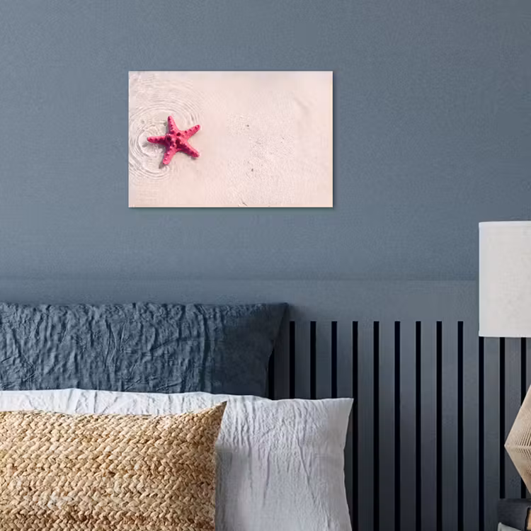 Zeeleven - Zeester - Strand - Roze - Water poster papier klein -sfeer2