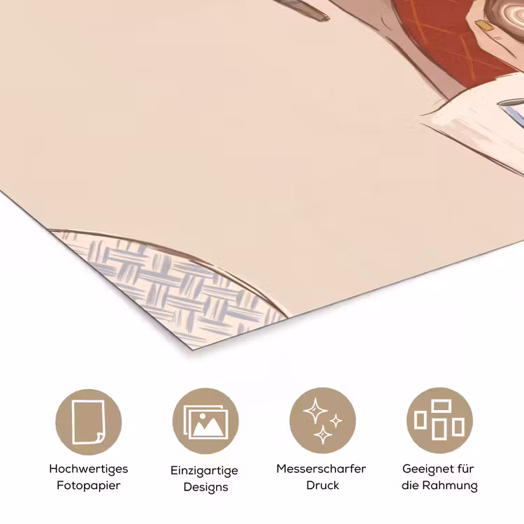 Mensen - Cafe - Koffie - Stadsleven - Modern poster papier klein -tcloseup_DE