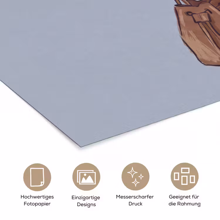 Mensen - Boodschappen - Stadsleven - Modern - Kleurrijk poster papier klein -tcloseup_DE
