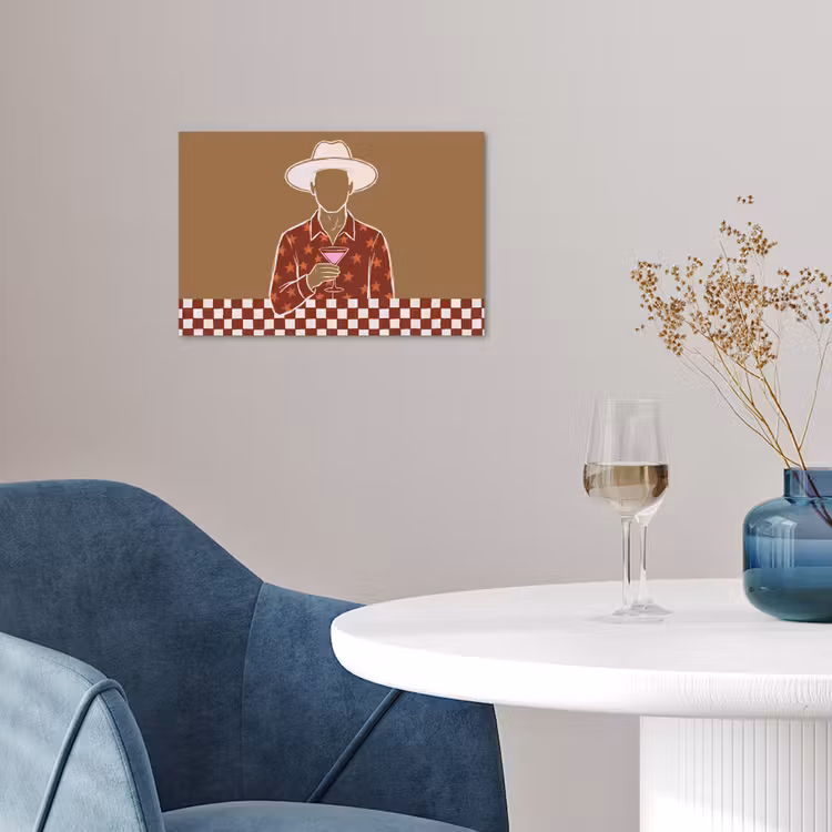 Mensen - Hoed - Cocktail - Abstract - Modern poster papier klein -sfeer3