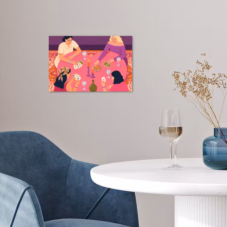 Mensen - Kaartspel - Interieur - Modern - Kleurrijk poster papier klein -sfeer3