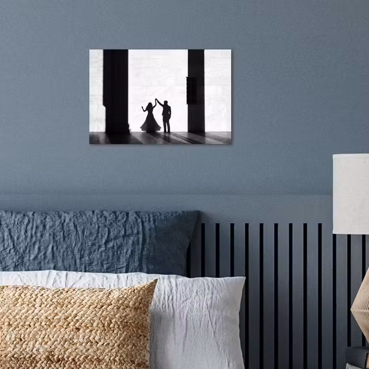 Mensen - Schaduw - Dans - Zwart-wit - Liefde poster papier klein -sfeer2