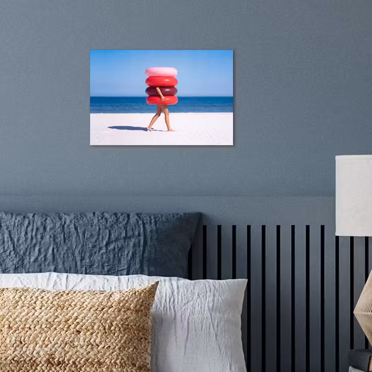 Mensen - Strand - Zomer - Recreatie - Kleurrijk poster papier klein -sfeer2