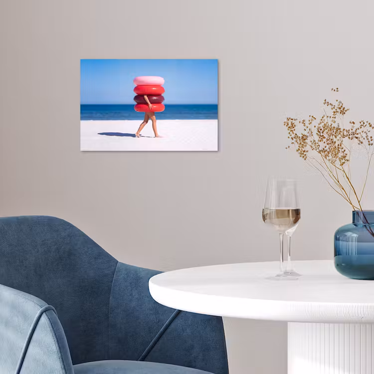 Mensen - Strand - Zomer - Recreatie - Kleurrijk poster papier klein -sfeer3