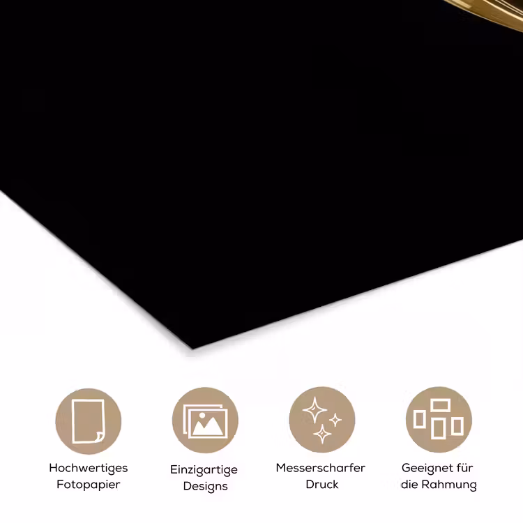 Milkshake - Goud - Drinken - Zwart poster papier klein -tcloseup_DE