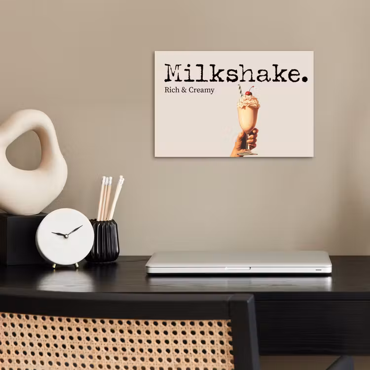 Milkshake - Kers - Rietje poster papier klein -sfeer1