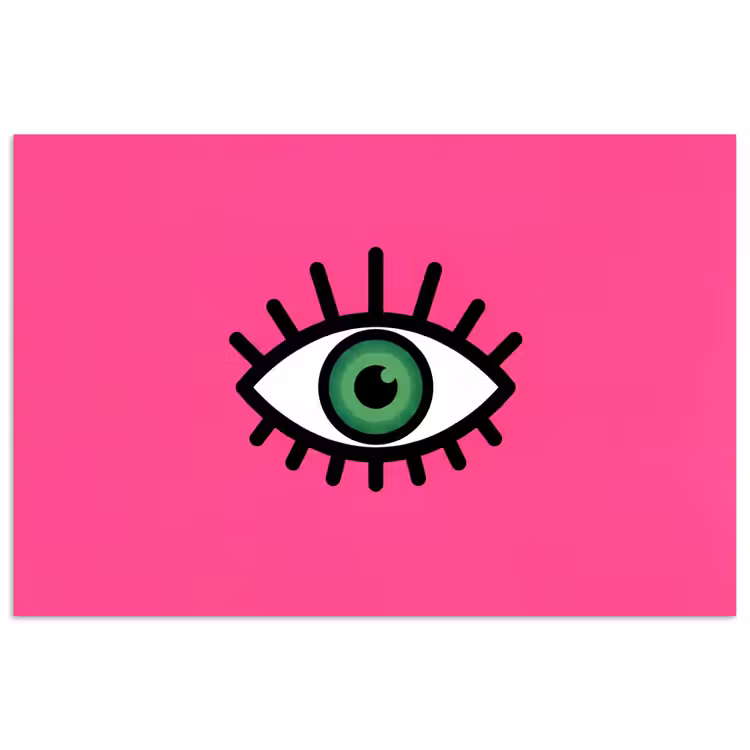 Minimalistisch - Oog - Roze poster papier klein -3d