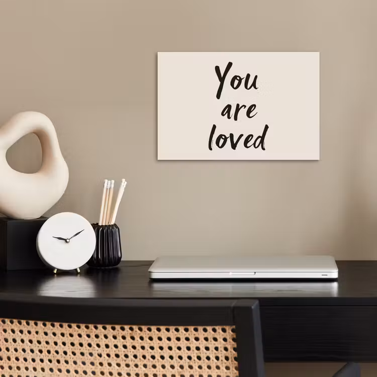 Minimalistisch - Beige - Love poster papier klein -sfeer1