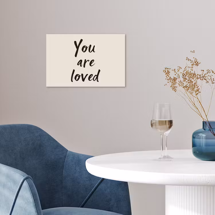Minimalistisch - Beige - Love poster papier klein -sfeer3