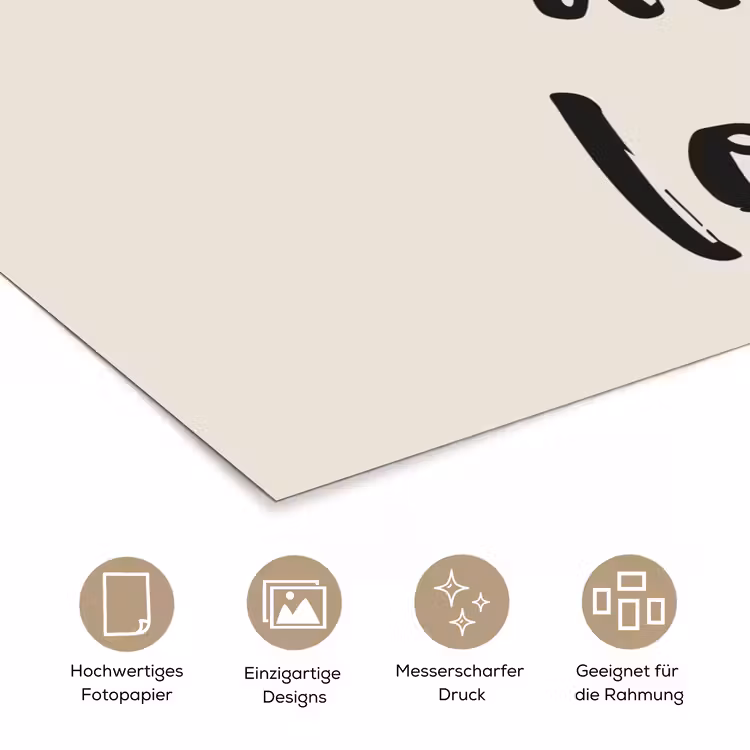 Minimalistisch - Beige - Love poster papier klein -tcloseup_DE