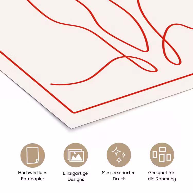Minimalistisch - Vork - Lepel - Lijntekening poster papier klein -tcloseup_DE