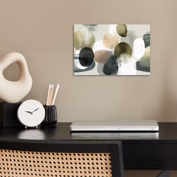 Minimalistisch - Cirkels - Penseelstreken - Beige poster papier klein -sfeer1