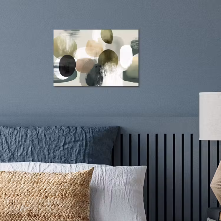 Minimalistisch - Cirkels - Penseelstreken - Beige poster papier klein -sfeer2