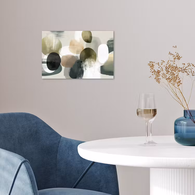 Minimalistisch - Cirkels - Penseelstreken - Beige poster papier klein -sfeer3