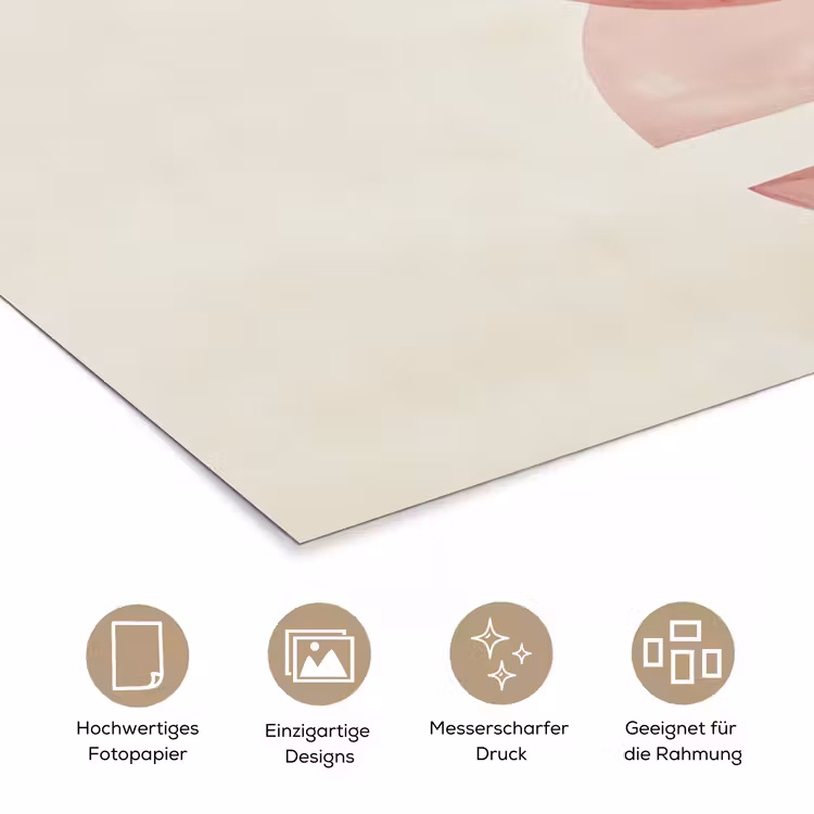 Minimalistisch - Cirkels - Roze poster papier klein -tcloseup_DE