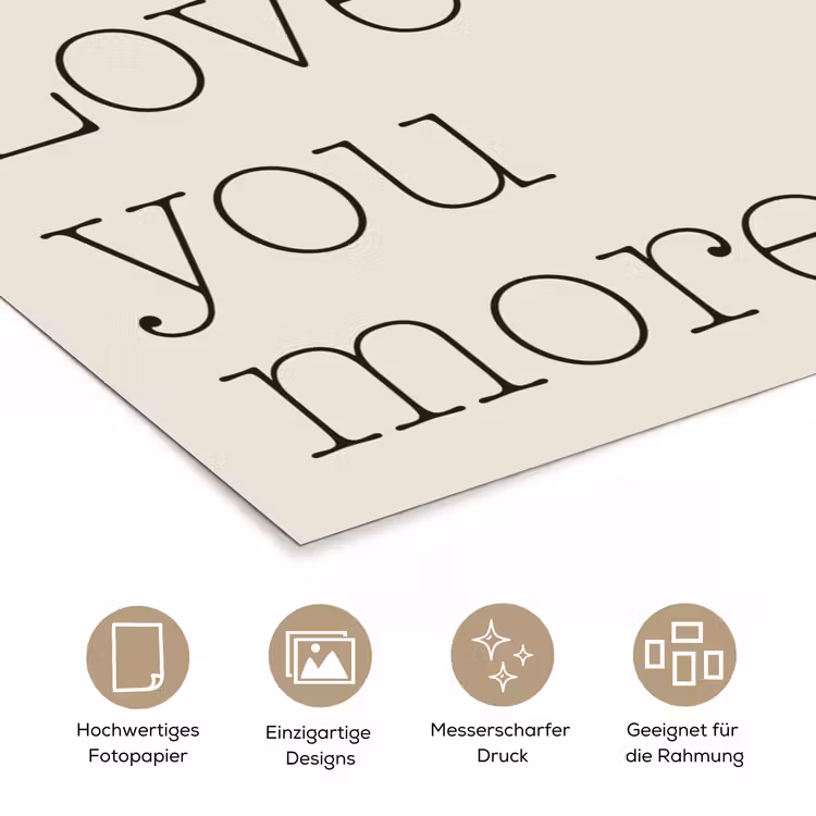 Minimalistisch - Love - Beige poster papier klein -tcloseup_DE