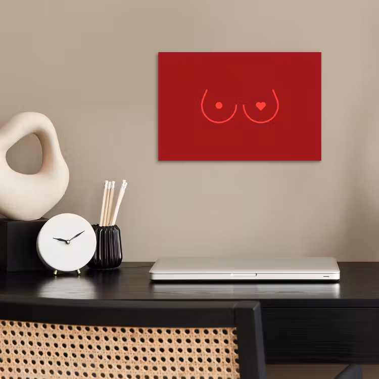 Minimalistisch - Lijnillustratie - Rood poster papier klein -sfeer1