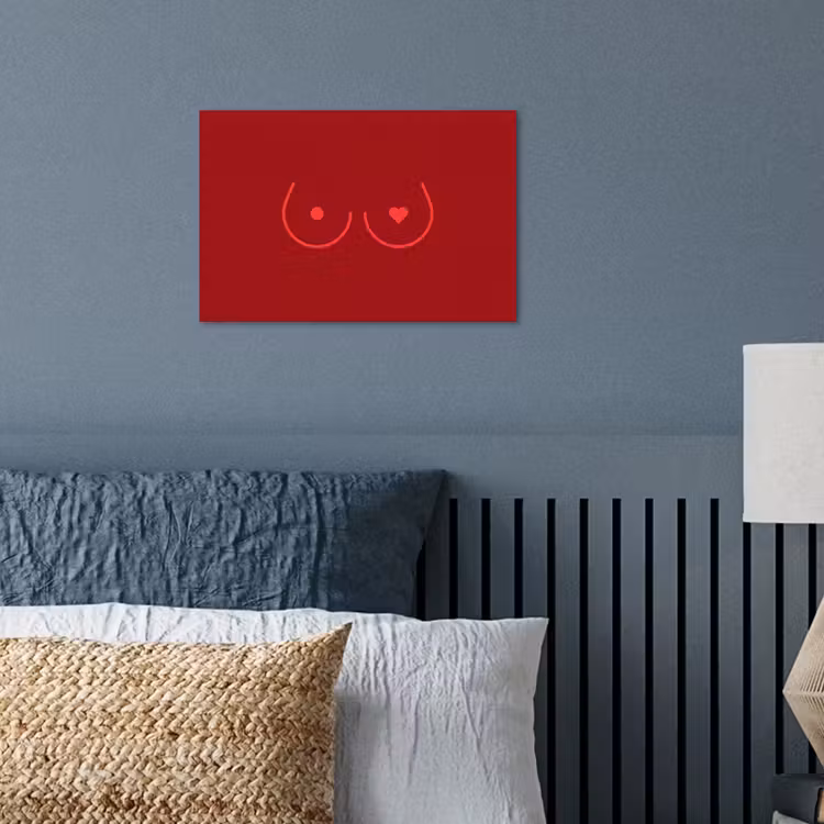 Minimalistisch - Lijnillustratie - Rood poster papier klein -sfeer2