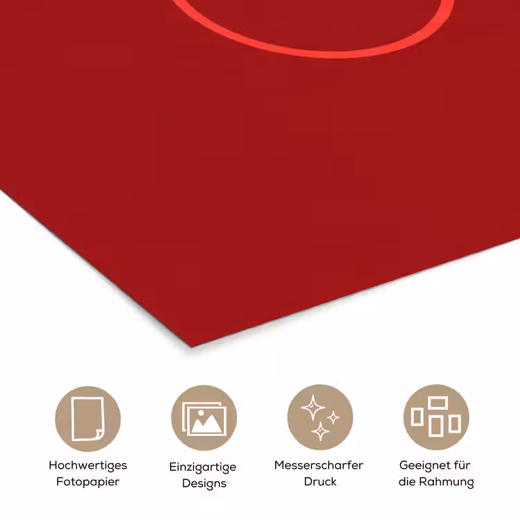 Minimalistisch - Lijnillustratie - Rood poster papier klein -tcloseup_DE
