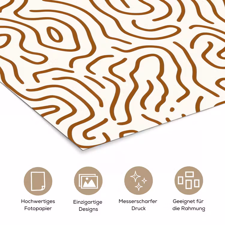 Minimalistisch - Patroon - Terracotta poster papier klein 62 -tcloseup_DE