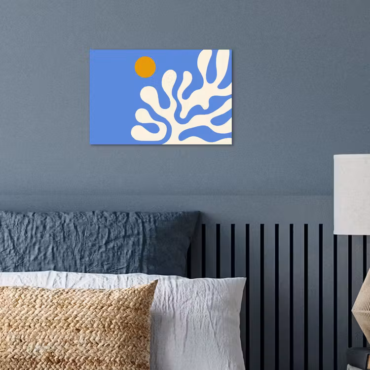Minimalistisch - Organisch patroon - Blauw poster papier klein -sfeer2