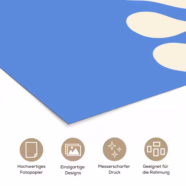 Minimalistisch - Organisch patroon - Blauw poster papier klein -tcloseup_DE