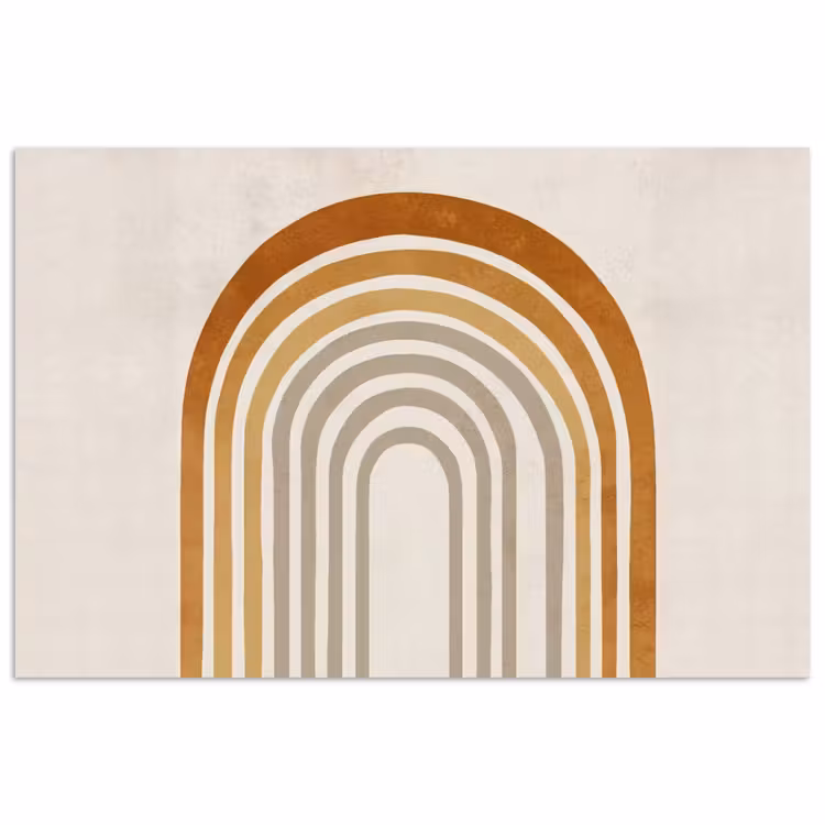 Minimalistisch - Boog - Lijnen - Beige poster papier klein -3d