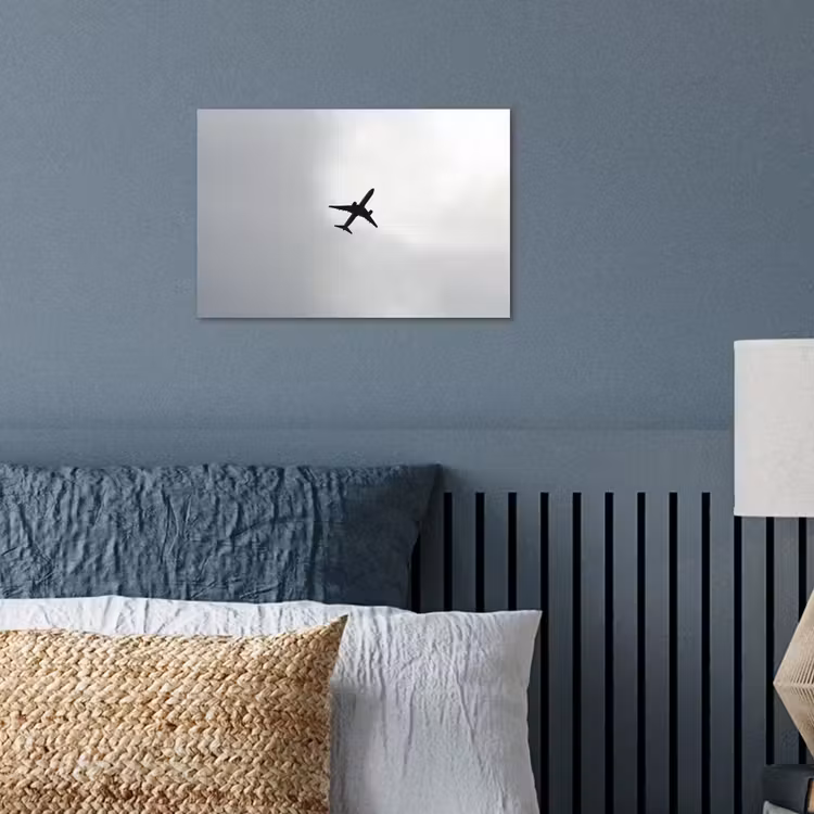 Minimalistisch - Silhouet - Zwart - Vliegtuig poster papier klein -sfeer2