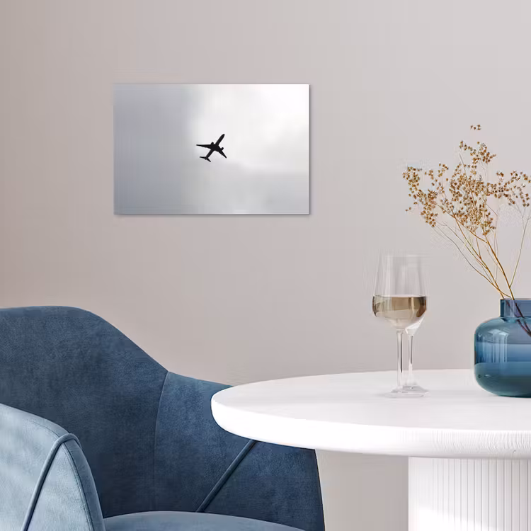 Minimalistisch - Silhouet - Zwart - Vliegtuig poster papier klein -sfeer3