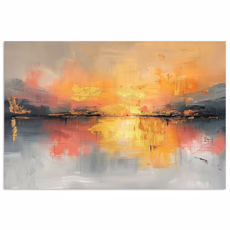 Modern - Abstract - Goud - Roze poster papier klein -3d
