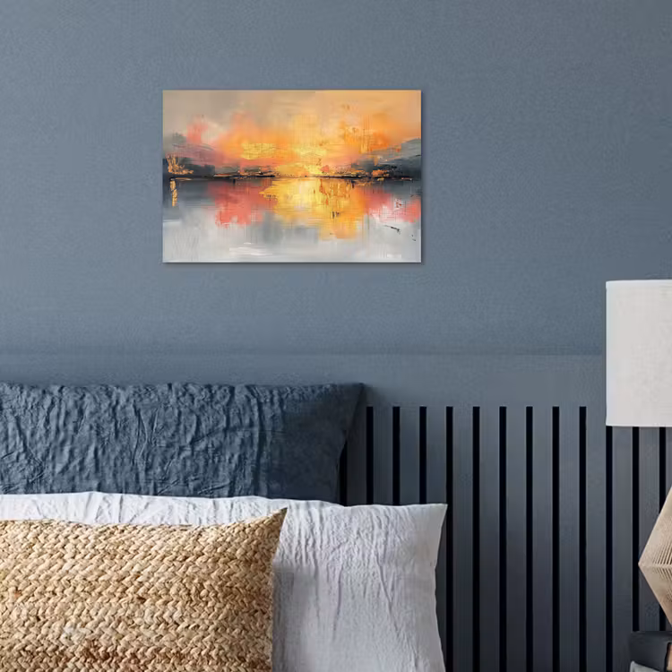 Modern - Abstract - Goud - Roze poster papier klein -sfeer2
