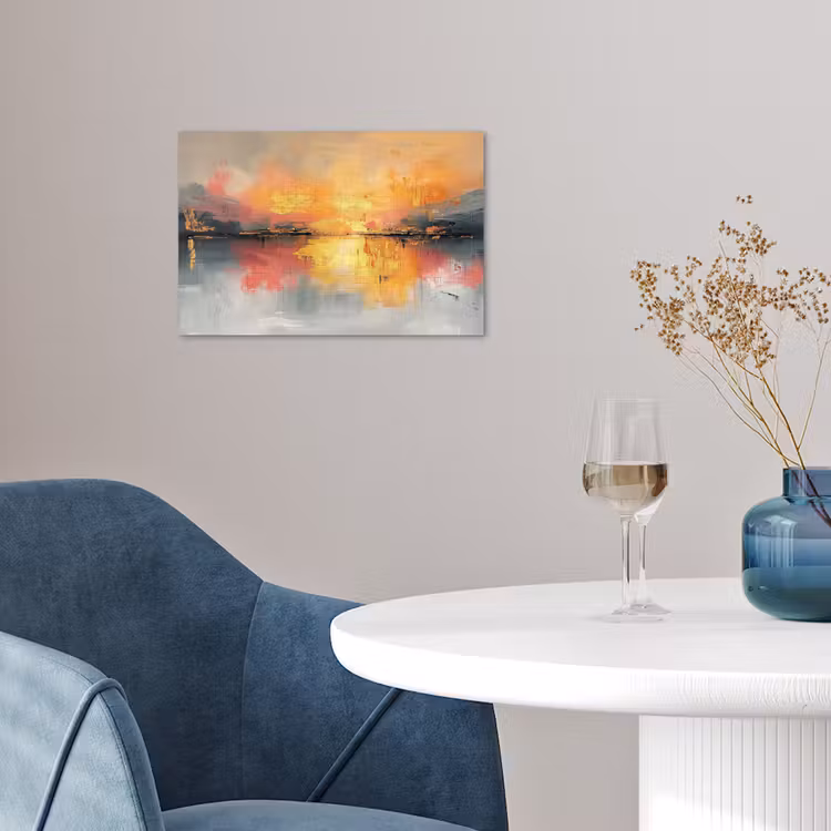 Modern - Abstract - Goud - Roze poster papier klein -sfeer3