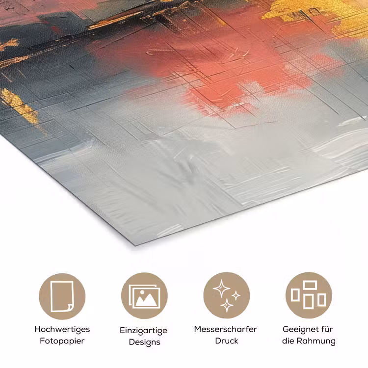 Modern - Abstract - Goud - Roze poster papier klein -tcloseup_DE
