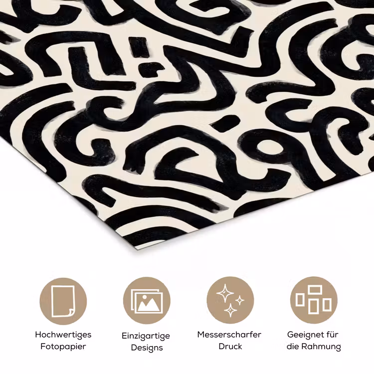 Modern - Abstract - Zwart poster papier klein 62 -tcloseup_DE