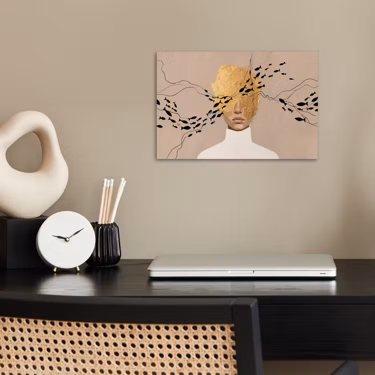 Modern - Vrouw - Goud poster papier klein -sfeer1