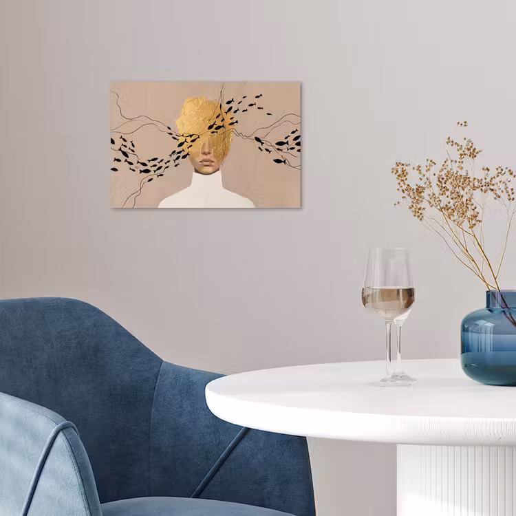Modern - Vrouw - Goud poster papier klein -sfeer3