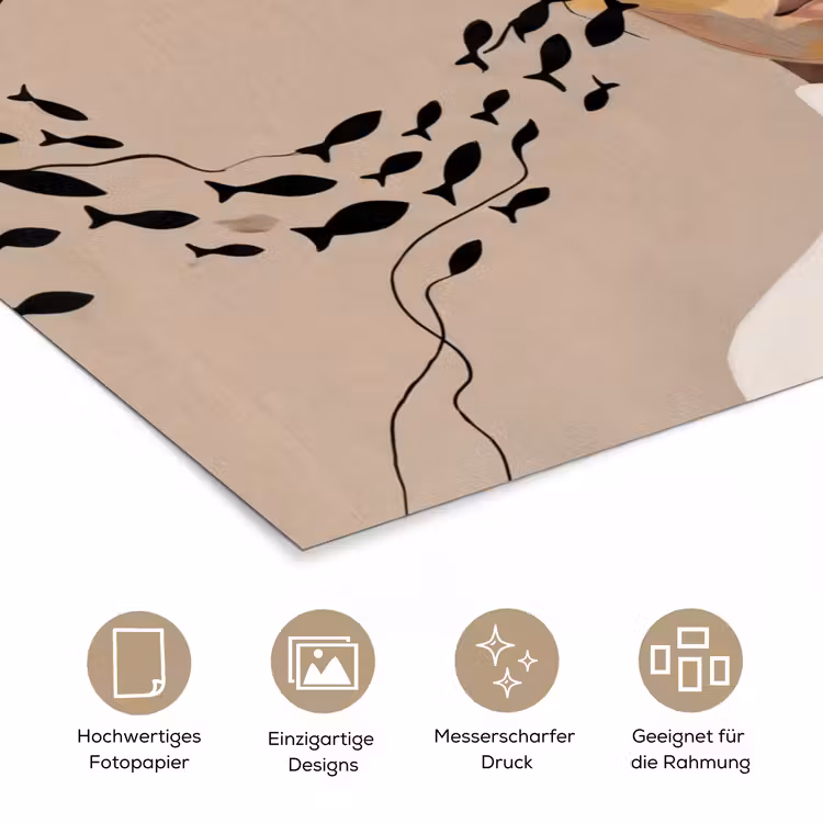 Modern - Vrouw - Goud poster papier klein -tcloseup_DE