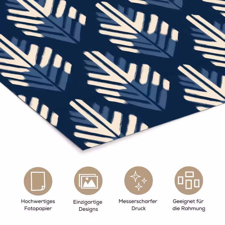 Modern - Patroon - Blauw poster papier klein 62 -tcloseup_DE