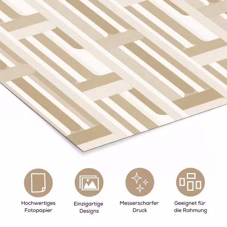 Modern - Geometrisch - Beige poster papier klein 62 -tcloseup_DE