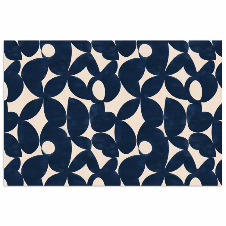 Modern - Geometrisch - Blauw poster papier klein 62 -3d