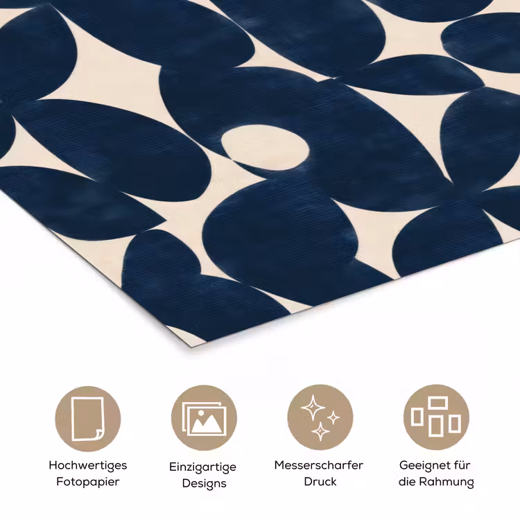 Modern - Geometrisch - Blauw poster papier klein 62 -tcloseup_DE