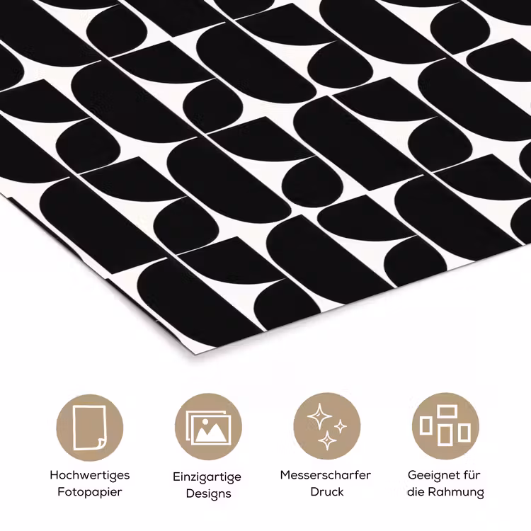 Modern - Geometrisch - Zwart poster papier klein 62 -tcloseup_DE