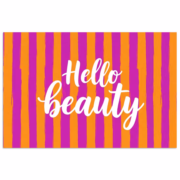 Modern - Hello - Oranje poster papier klein -3d