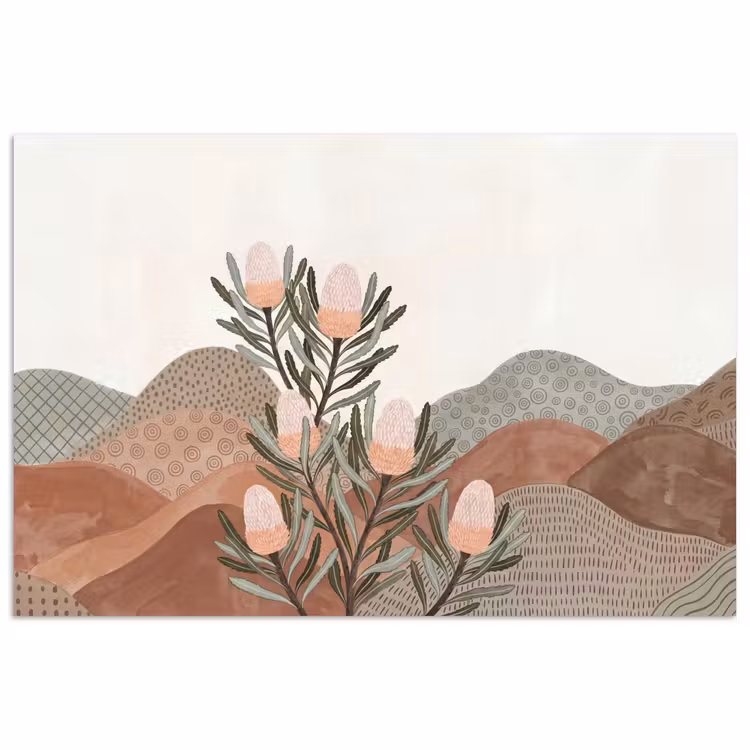 Modern - Heuvels - Terracotta poster papier klein -3d
