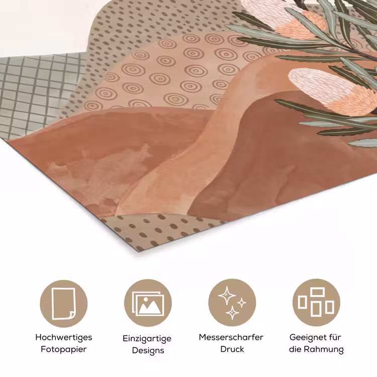 Modern - Heuvels - Terracotta poster papier klein -tcloseup_DE