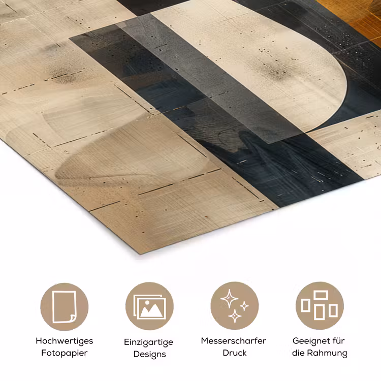 Modern - Kunst - Beige - Industrieel poster papier klein -tcloseup_DE