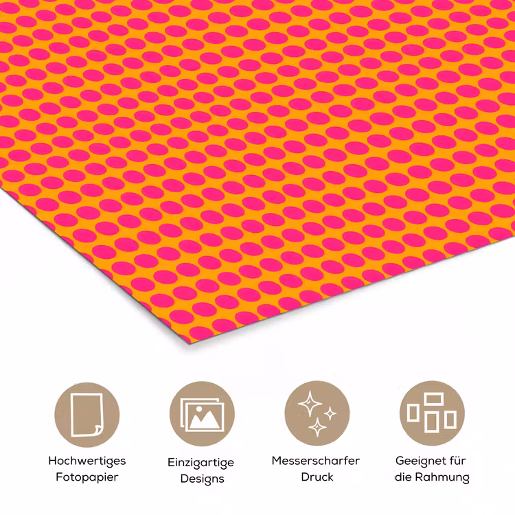 Modern - Stippen - Oranje poster papier klein 62 -tcloseup_DE