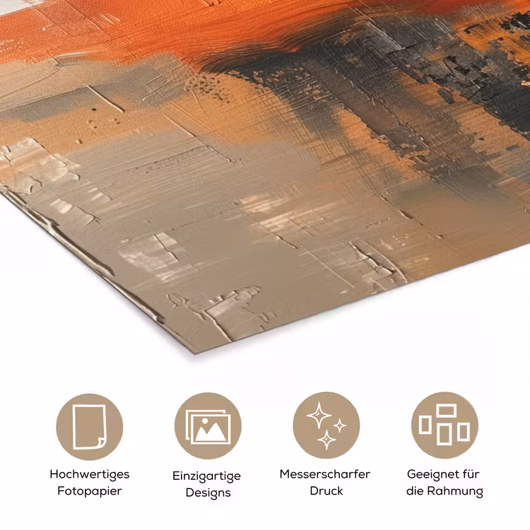 Moderne kunst - Abstract - Goud - Grijs poster papier klein -tcloseup_DE