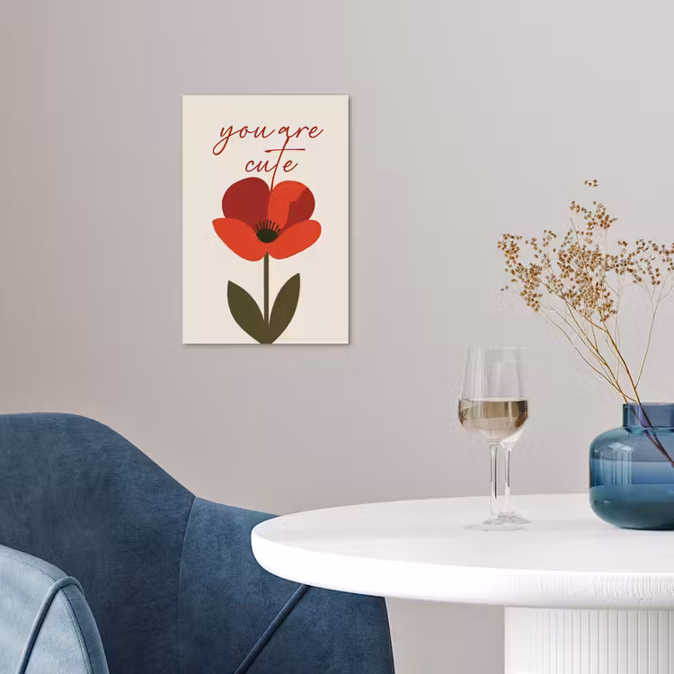 Klaproos - Bloem - Rood - Valentijn poster papier klein -sfeer3